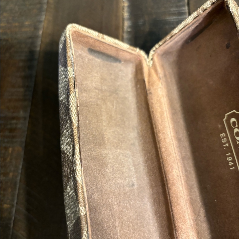 Coach Tan and Brown Patterned Eye Glass Case - Picture 4 of 5